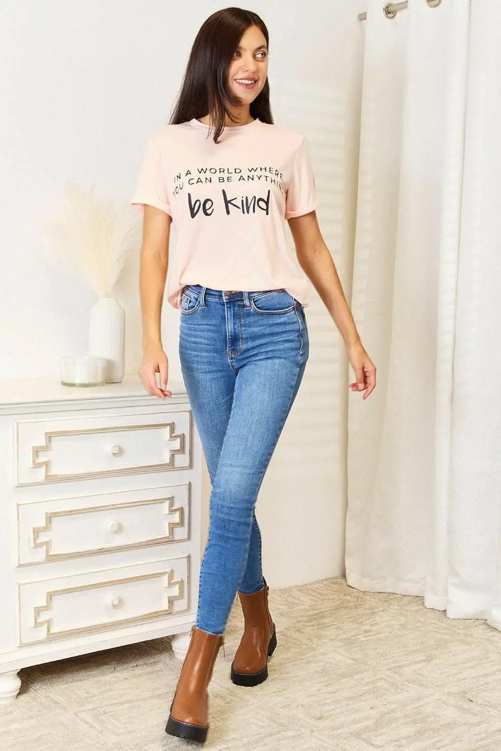 Love Statement Graphic Tee - Cuffed Sleeves, Soft Material, Sizes S-2XL - Love Salve